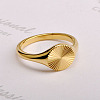 Flat Round 304 Stainless Steel Finger Rings FS-WG268FC-04-1