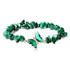 Fashionable Natural Malachite Chips Beaded Bracelets TI6720-10-1