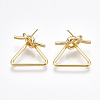 Brass Stud Earrings X-KK-T038-321G-1