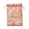 Gold Stamping Rose Flower Rectangle Organza Gift Bags OP-L006C-01-3