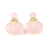 Natural Rose Quartz Perfume Bottle Pendants G-L623-07G-04-1
