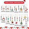 SUNNYCLUE 12 Pairs 12 Style Christmas Theme Alloy Dangle Earrings EJEW-SC0001-33-3