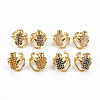 Brass Micro Pave Clear Cubic Zirconia Cuff Earrings EJEW-Q023-005-NR-1