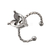 Heart 304 Stainless Steel Adjustable Cuff Ring Components STAS-H237-02H-P-1