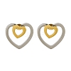 Ion Plating(IP) 304 Stainless Steel Heart Stud Earrings EJEW-C118-03D-1