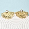 201 Stainless Steel ABS Plastic Pearl Stud Earrings EJEW-Z151-13G-08-3
