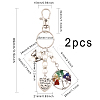 CHGCRAFT 2Pcs Chakra Tree Of Life Natural/Synthetic Mixed Stone Pendant Keychain KEYC-CA0001-39-2
