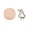 Flat Round Schima Wood Name Card Holder Base AJEW-WH0029-25-2