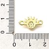 Brass Micro Pave Clear Cubic Zirconia Connector Charms KK-M309-17G-02-3