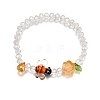 3Pcs 3 Colors Electroplate Glass Beads Stretch Bracelets BJEW-TA00646-3