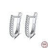 Rhodium Plated 925 Sterling Silver Cubic Zirconia Stud Earrings for Women EJEW-P231-41P-1