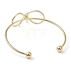 Bowknot Brass Cuff Bangles BJEW-D039-37C-G-3