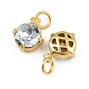 Flat Round Brass Glass Charms KK-L240-06G-02-2