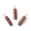 Natural Mahogany Obsidian Pendants PALLOY-JF01817-04-1