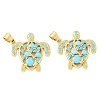Brass Micro Pave Sky Blue Cubic Zirconia Pendants CU-CBA6938-05G-02-1