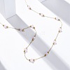 304 Stainless Steel & Glass Link Chain Necklaces NJEW-U026-22G-3