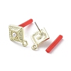 Rack Plating Golden Alloy with ABS Pearl Stud Earring Findings EJEW-B036-03G-13-2