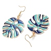 Leaf Alloy Enamel Dangle Earrings EJEW-JE06184-5