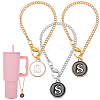 Flat Round with Letter Alloy Enamel Wine Glass Charms AJEW-AB00184-19-1