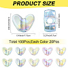 100Pcs 5 Colors UV Plating Transparent Acrylic Beads MACR-YW0004-89-3