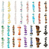 32Pcs 16 Styles Natural Chip Gemstone Beaded Connector Charms PALLOY-GO00060-1