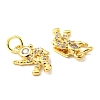 Rack Plating Brass Micro Pave Cubic Zirconia Charms X-KK-D036-17G-3