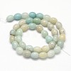 Oval Natural Flower Amazonite Bead Strands G-P106-16-2