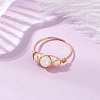 Round Natural Sea Shell Finger Rings RJEW-JR00848-01-1