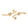 Rack Plating Brass Knot Dangle Stud Earrings EJEW-R151-05G-2