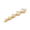 Rack Plating Brass Pave Cubic Zirconia Connector Charms KK-G458-02-4