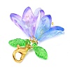 6Pcs 6 Colors Flower Acrylic Pendant Decorations HJEW-JM02719-02-5