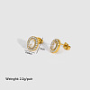 Fashionable Stainless Steel Cubic Zirconia Stud Earrings TM2512-4-1