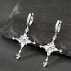 Brass & Cubic Zirconia Hoop Dangle Earrings WG4AE01-02-1
