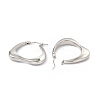 201 Stainless Steel Heart Hoop Earrings with 304 Stainless Steel Pins for Women EJEW-B016-07P-2