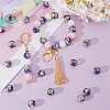 30pcs Round with Flower Pattern Silicone Focal Beads SIL-SC0002-03D-4