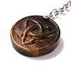 Natural Tiger Eye Trinity Knot Pendant Keychain KEYC-E038-02P-02-4