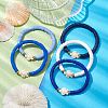 5Pcs 5 Colors Handmade Polymer Clay Disc Beaded Stretch Bracelets BJEW-JB10259-01-2