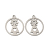 201 Stainless Steel Laser Cut Pendants STAS-P428-10P-03-1