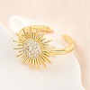 Sun Brass Micro Pave Cubic Zirconia Cuff Open Rings for Women CU-CBA0A21-05G-1