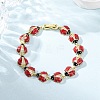 Brass Micro Pave Clear Cubic Zirconia Bangles for Women BJEW-H209-08A-G-1