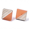 Transparent Resin & Wood Stud Earrings EJEW-N017-005A-A02-2