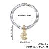 Fashionable Brass Micro Pave Clear Cubic Zirconia Charm Bracelets LS-AF9298-3-1