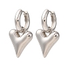 Heart Brass Hoop Earrings EJEW-D322-12P-01-4