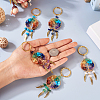 5Pcs 5 Style Gemstone Keychain KEYC-TA0001-18-6