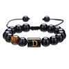 Adjustable Natural Tiger Eye and Glass Beaded Braided Bead Bracelets for Men Women FS-WGD7D76-04-1