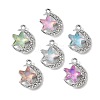 UV Plating Alloy Glass Pendants FIND-K032-25P-1