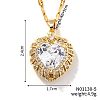 Brass Pave Cubic Zirconia Coffee Bean Chain Cute Heart Pendant Necklaces for Women IG3619-2-1