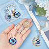 ARRICRAFT 4Pcs 4 Style Flat Round & Moon with Evil Eye Resin Pendant Keychains KEYC-AR0001-23-3