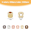 2400Pcs 6 Colors Electroplated CCB Plastic Spacer Beads FIND-HY0001-92-2