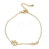 Brass Micro Pave Clear Cubic Zirconia Link Bracelets BJEW-E114-01A-G-4